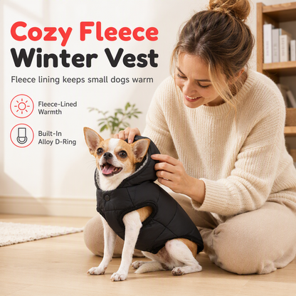 🐾 LIMITED-TIME 50% OFF! ✨ Hooded Dog Coat – Fleece-lined, Windproof 🧥