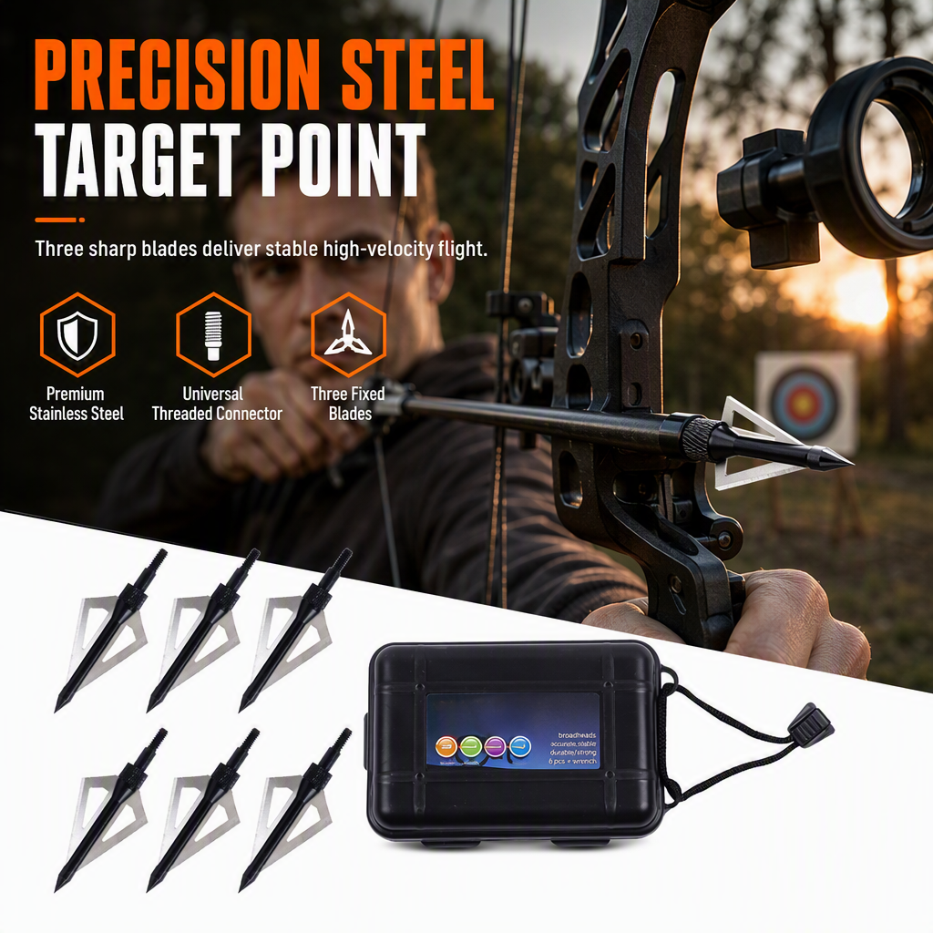 🏹6/12 Piece Emerald Archery Arrows Set with Storage Box Universal for Recurve and Compound Bows