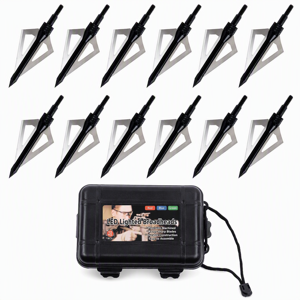 🏹6/12 Piece Emerald Archery Arrows Set with Storage Box Universal for Recurve and Compound Bows