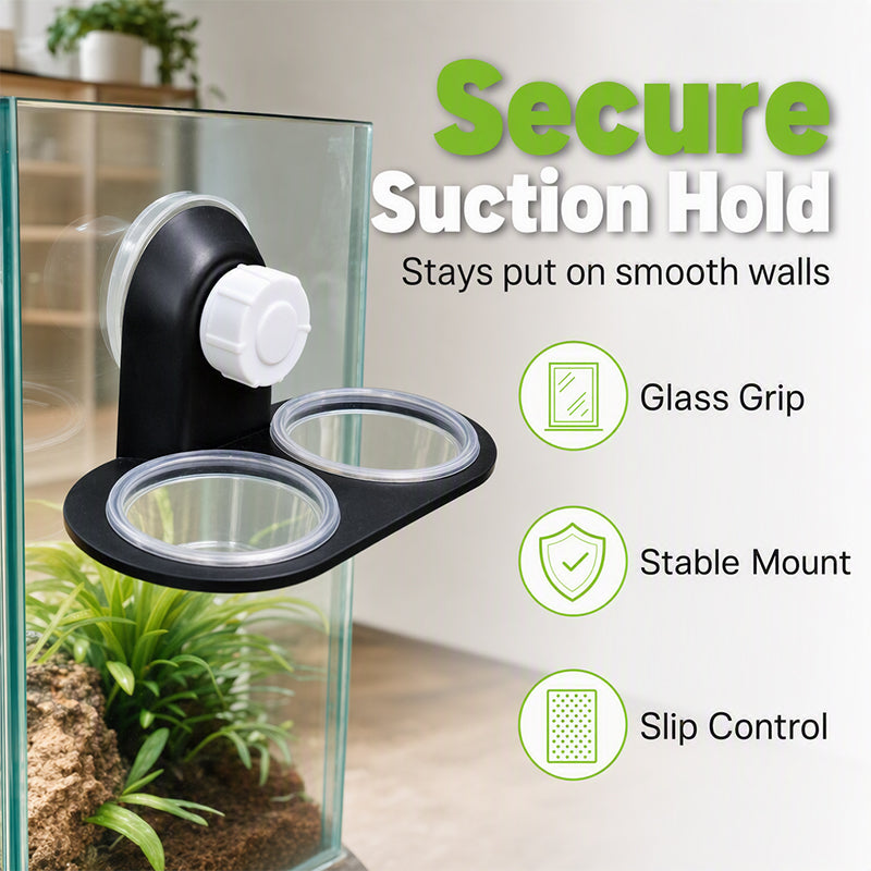📢📢50% OFF !! ⏰Double Reptile Feeding Ledge with Bowls