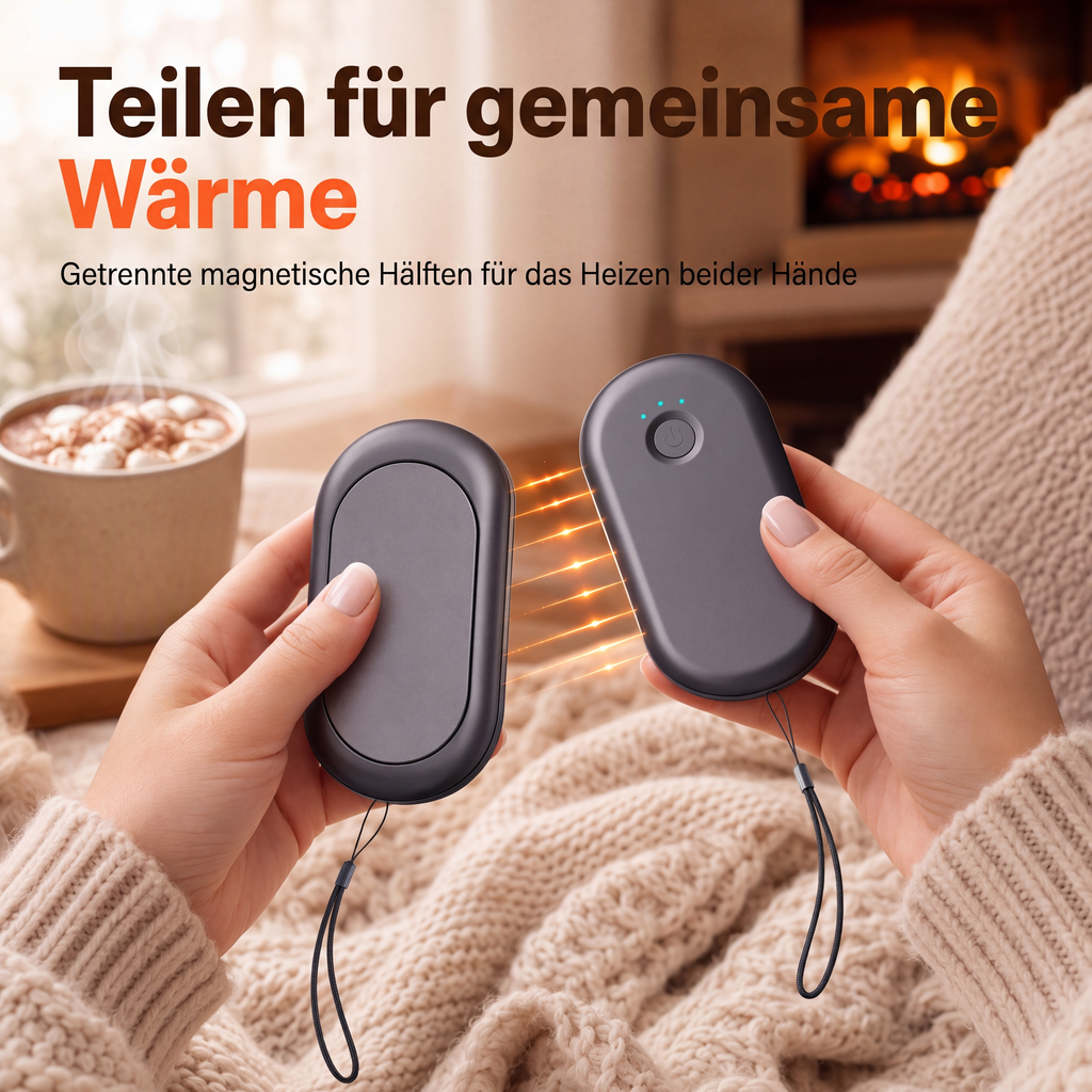 📢📢50% OFF !! ⏰Magnetic, Splittable 2-in-1 Rechargeable Hand Warmer – Mini Portable USB Electric Hand Warmer