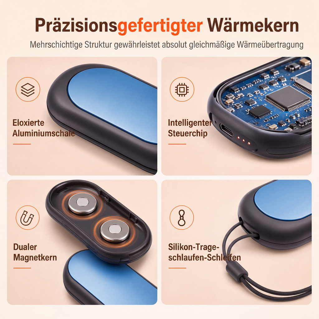 📢📢50% OFF !! ⏰Magnetic, Splittable 2-in-1 Rechargeable Hand Warmer – Mini Portable USB Electric Hand Warmer
