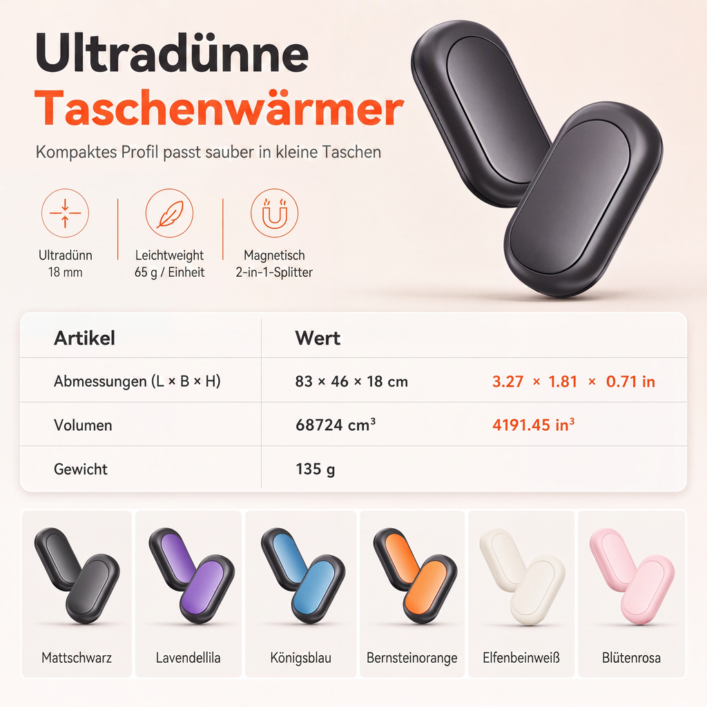 📢📢50% OFF !! ⏰Magnetic, Splittable 2-in-1 Rechargeable Hand Warmer – Mini Portable USB Electric Hand Warmer