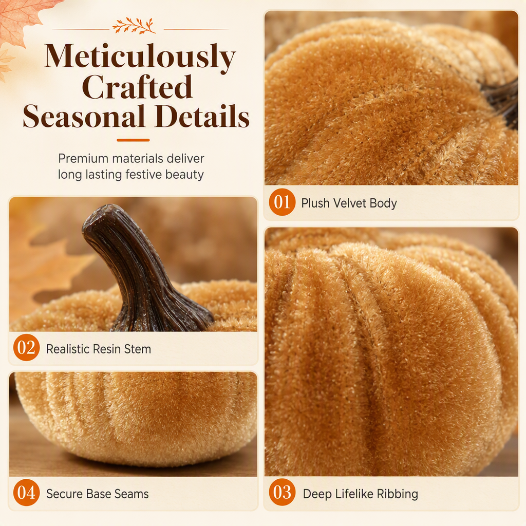 Velvet Pumpkins for Halloween & Thanksgiving
