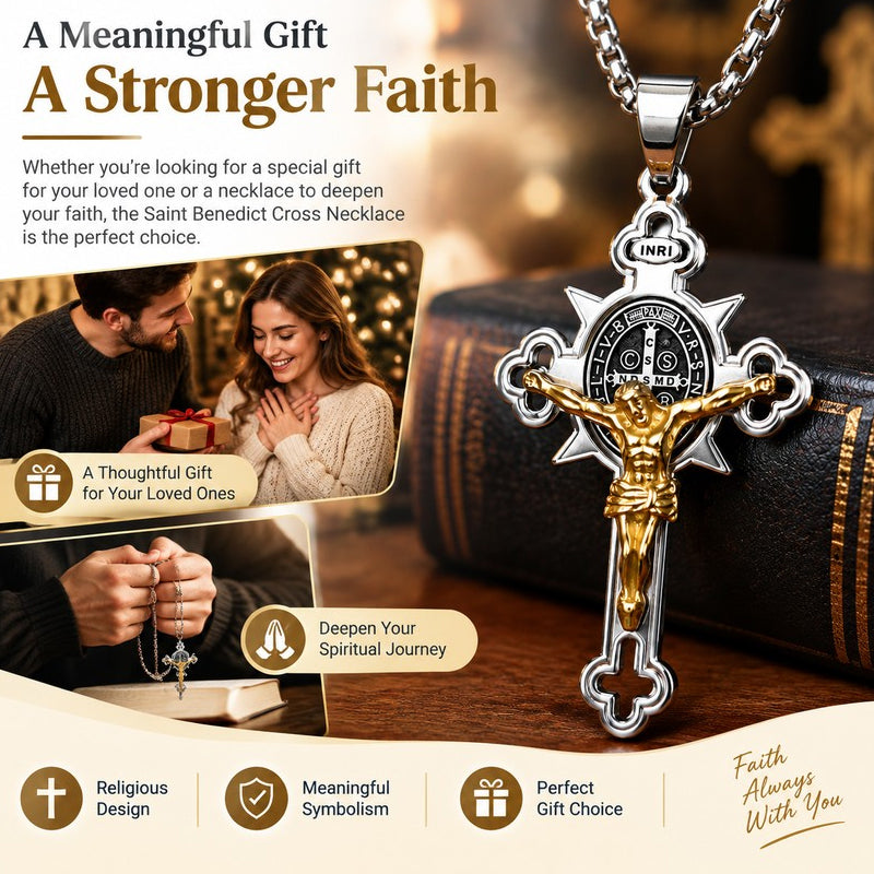 Men's Stainless Steel Vintage Cross Pendant Necklace