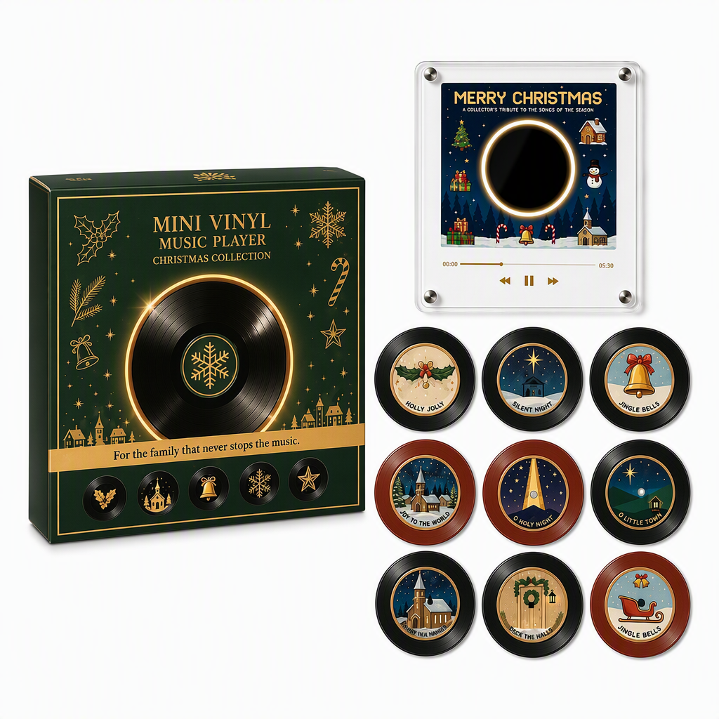 📢📢50% OFF !! ⏰ NFC Magnetic Fridge Music Box – Tap to Play, 360° Rotating LED Light 🧲