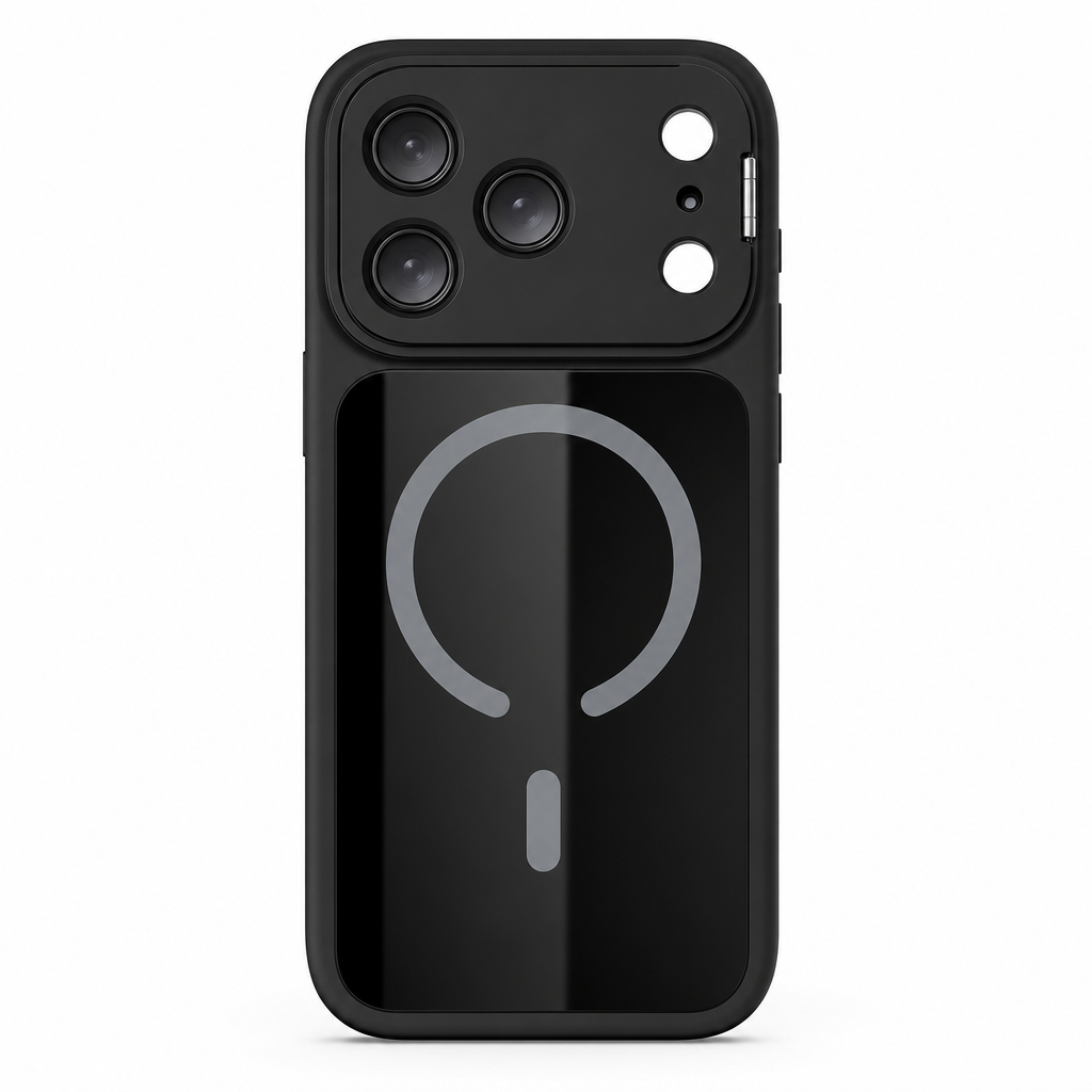 Magnetic Matte Mobile Phone Case with Camera Lens Kickstand Protective Cover
