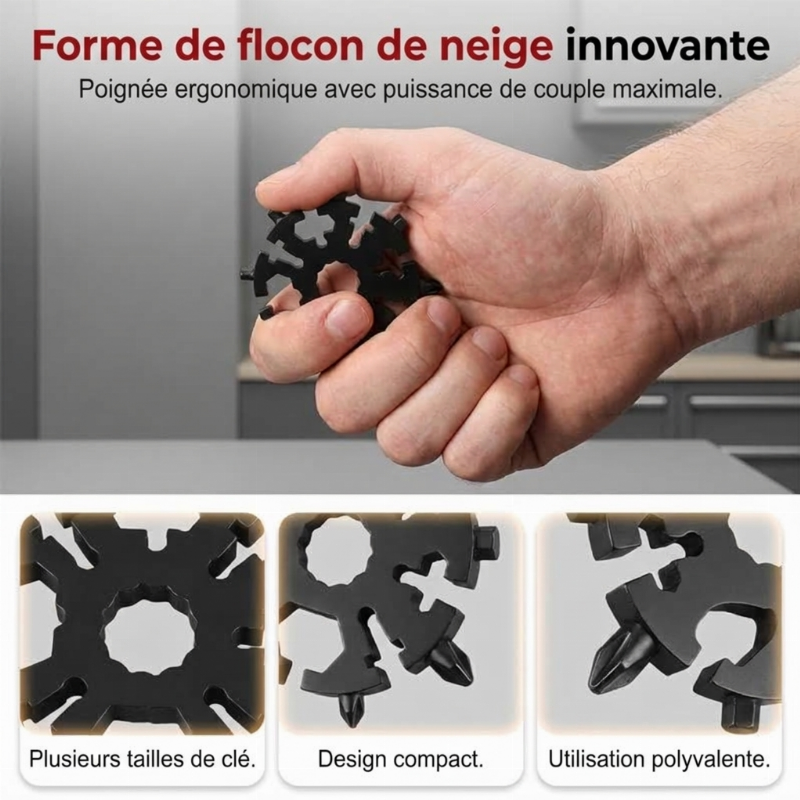 🔧20-in-1 Snowflake Multi-Tool – Pocket Tool for Quick Everyday Fixes❄️