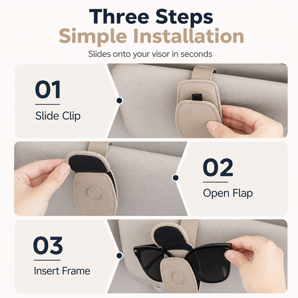 ⏳Limited-time 50% off⏰Car Sunglasses Holder Double Clip Eyeglasses Mount and Ticket Card Clip🚗🕶️
