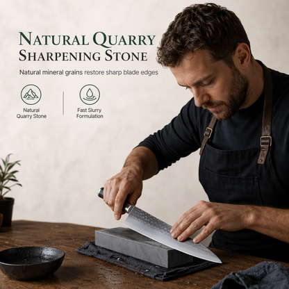 🎉Save 50%! 🔪 Natural Whetstone 3000 Grit – Green slurry & single-sided for knives ✨