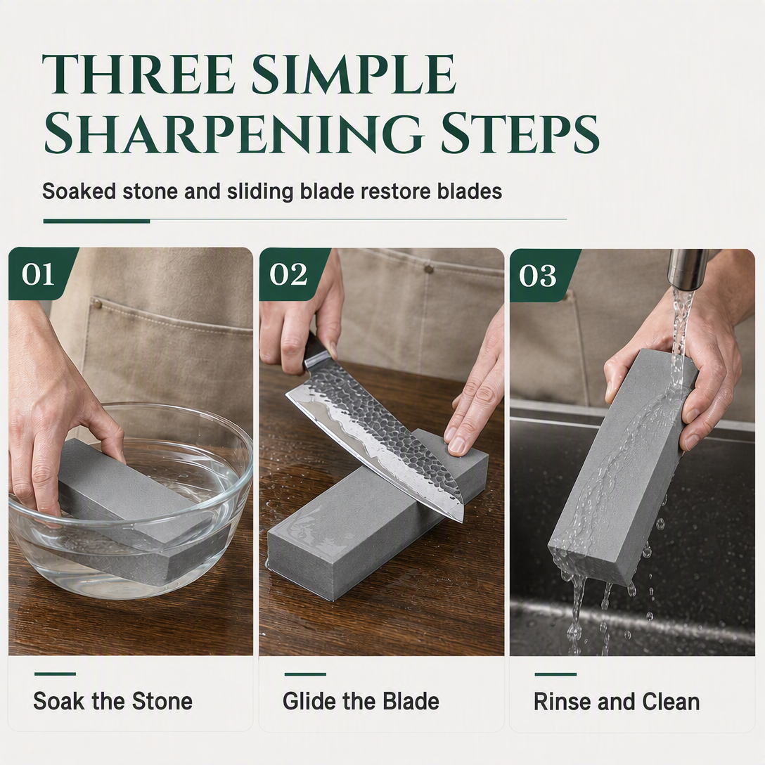 🎉Save 50%! 🔪 Natural Whetstone 3000 Grit – Green slurry & single-sided for knives ✨