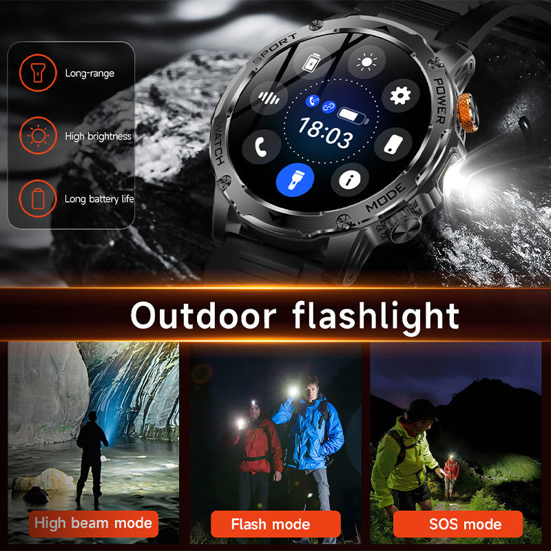 ⏳Time-Limited Special⏰Smart Watch: 1000mAh Battery, 1.7" HD Display, 100+ Sports Modes, LED Flashlight, Interchangeable Straps