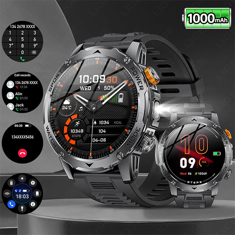 ⏳Time-Limited Special⏰Smart Watch: 1000mAh Battery, 1.7" HD Display, 100+ Sports Modes, LED Flashlight, Interchangeable Straps