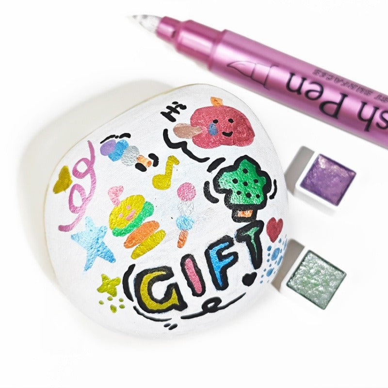 🖌️ 50% OFF! ✨ Vibrant Colors Metallic Marker Pens Set – Rich Metallic Shimmer, Smooth Ink Flow & Smudge-Resistant Finish – 12/24 Colors for Journaling, Cards & DIY Crafts 🎨