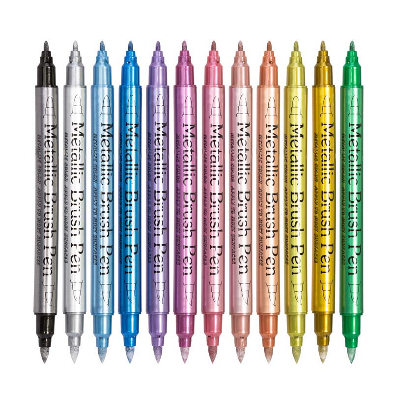 🖌️ 50% OFF! ✨ Vibrant Colors Metallic Marker Pens Set – Rich Metallic Shimmer, Smooth Ink Flow & Smudge-Resistant Finish – 12/24 Colors for Journaling, Cards & DIY Crafts 🎨