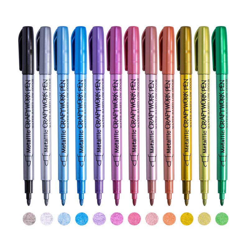 🖌️ 50% OFF! ✨ Vibrant Colors Metallic Marker Pens Set – Rich Metallic Shimmer, Smooth Ink Flow & Smudge-Resistant Finish – 12/24 Colors for Journaling, Cards & DIY Crafts 🎨