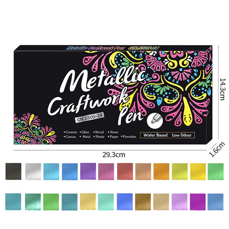 🖌️ 50% OFF! ✨ Vibrant Colors Metallic Marker Pens Set – Rich Metallic Shimmer, Smooth Ink Flow & Smudge-Resistant Finish – 12/24 Colors for Journaling, Cards & DIY Crafts 🎨