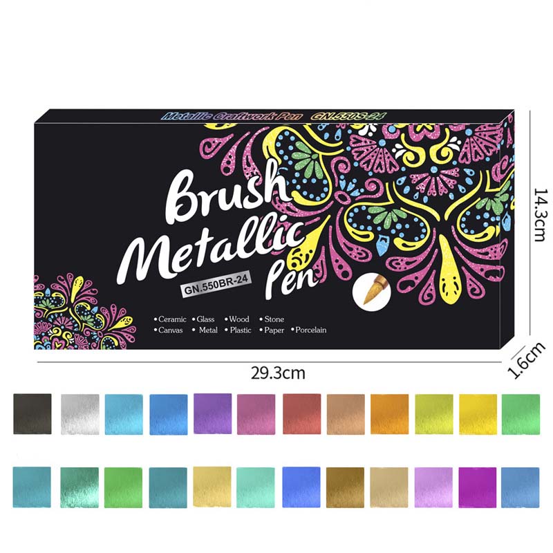🖌️ 50% OFF! ✨ Vibrant Colors Metallic Marker Pens Set – Rich Metallic Shimmer, Smooth Ink Flow & Smudge-Resistant Finish – 12/24 Colors for Journaling, Cards & DIY Crafts 🎨