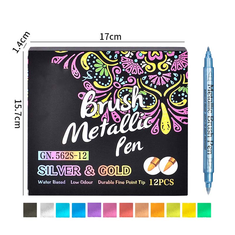 🖌️ 50% OFF! ✨ Vibrant Colors Metallic Marker Pens Set – Rich Metallic Shimmer, Smooth Ink Flow & Smudge-Resistant Finish – 12/24 Colors for Journaling, Cards & DIY Crafts 🎨