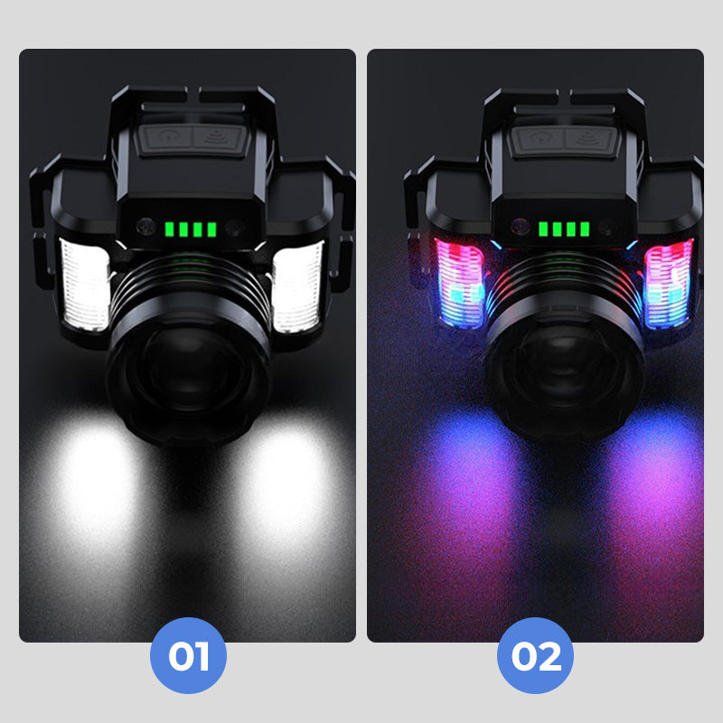 📢📢50% OFF !! ⏰ Rechargeable LED Headlamp – Wave Sensor Control & Adjustable Focus