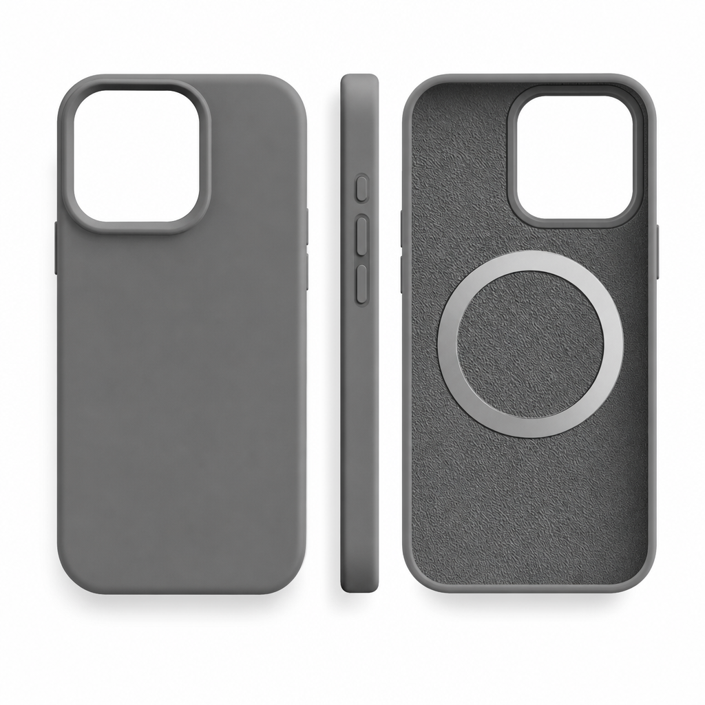 Liquid Silicone Magnetic Charging Phone Case Shockproof Full Coverage Protective Cover