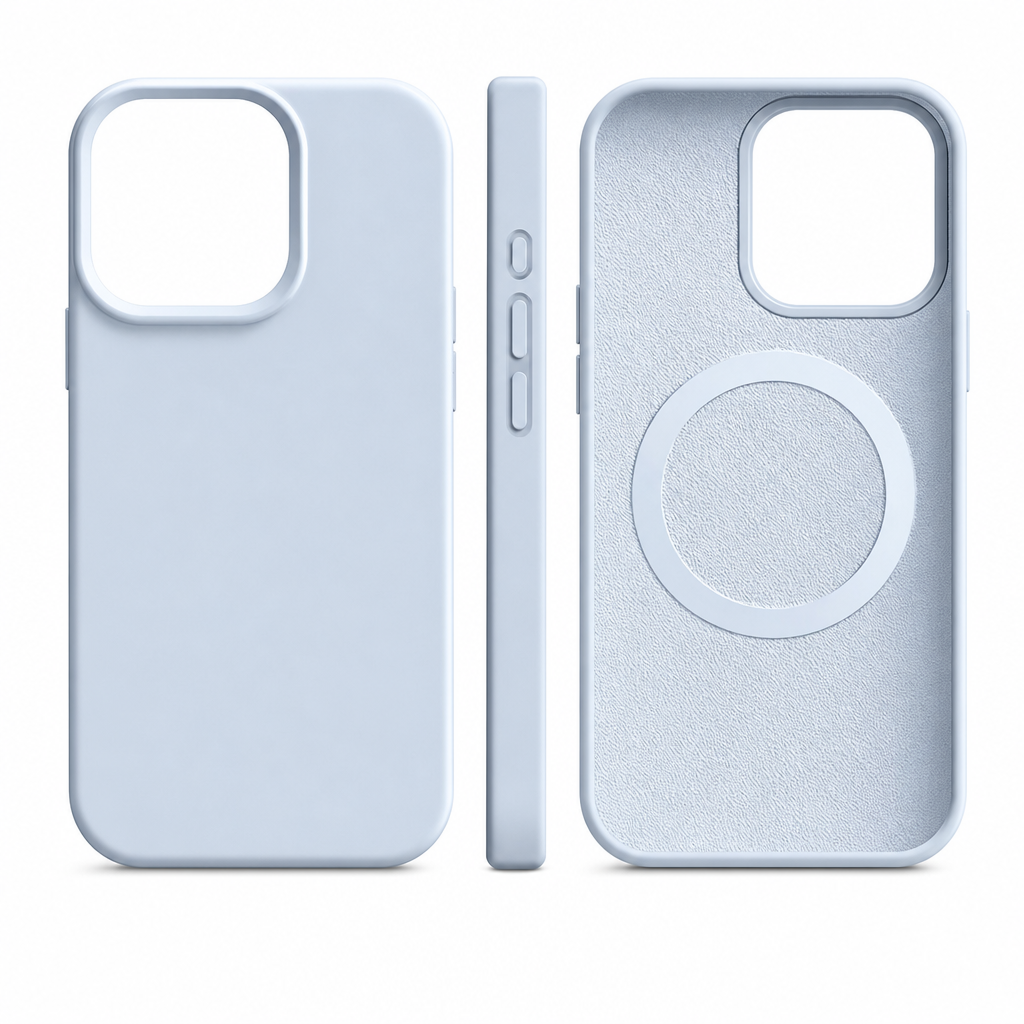 Liquid Silicone Magnetic Charging Phone Case Shockproof Full Coverage Protective Cover