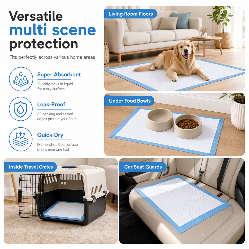 Leakproof Deodorizing and Breathable Thin Pet Pee Pads for Dogs