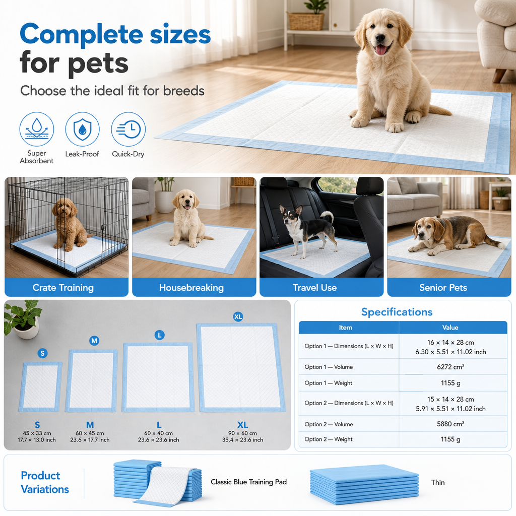 Leakproof Deodorizing and Breathable Thin Pet Pee Pads for Dogs