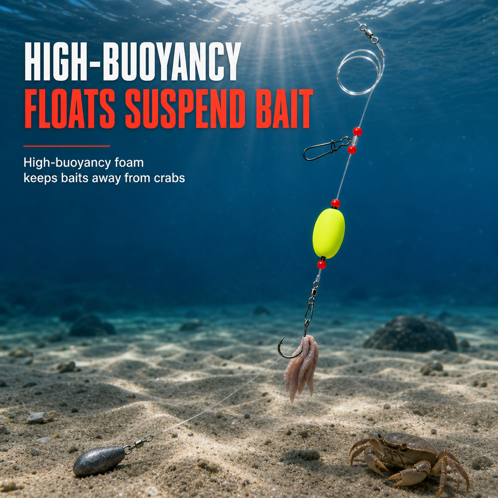 📢📢50% OFF !! ⏰ Pre-Tied Surf Fishing Rigs: High-Buoyancy Floats, Forged Circle Hooks, 90lb Leader, Ready to Use