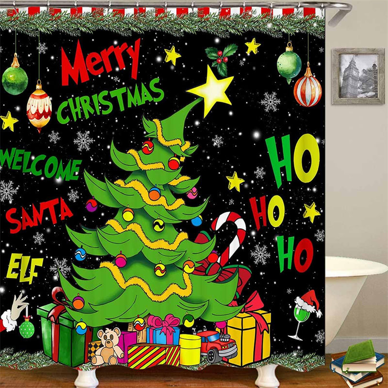 🎄 PROMO FLASH : 50% DE RÉDUCTION ! Ensemble de Rideau de Douche de Noël Imperméable – Tissu Polyester Résistant, Tapis Antidérapants & Set Coordonné Complet for une Salle de Bain Festive et Sécurisée ✨🛁