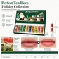 🎄 50% OFF! ✨ Christmas Lip Balm Set – 10-Piece Moisturizing Tubes, Watermelon & Floral Dual Scent & Natural Beeswax Formula – Festive Gift-Ready Winter Lip Care 💋