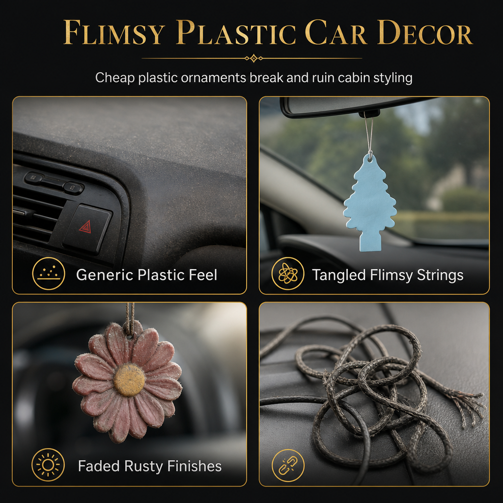 💎 Stainless Steel Arabic Medallion Car Hanging Ornament with Blue Glass Chain