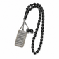 💎 Stainless Steel Arabic Medallion Car Hanging Ornament with Blue Glass Chain