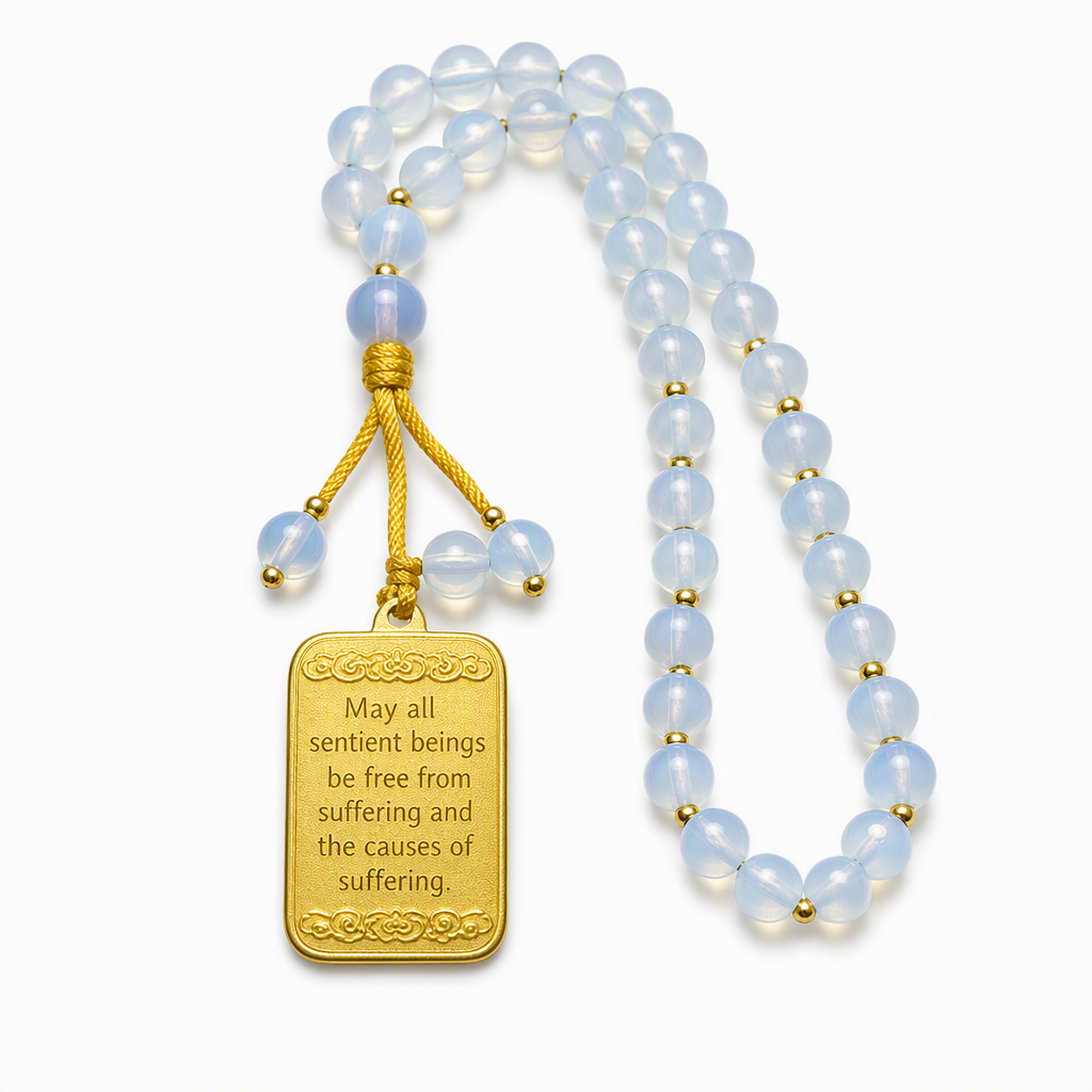 💎 Stainless Steel Arabic Medallion Car Hanging Ornament with Blue Glass Chain