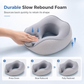 Memory Foam U-Shaped Travel Neck Pillow with Ice Silk Cover and Magnetic Buckle for Portable Neck Support