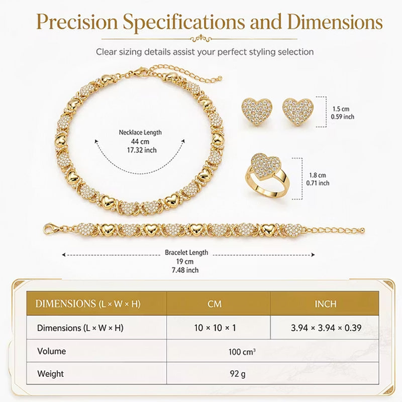 🎁 Early Christmas Hot Sale 50% OFF🎅 Classic Heart Shape Jewelry 4-Piece Set