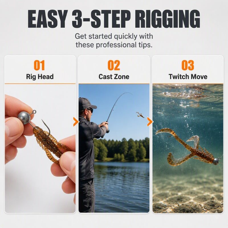 🎣 LIMITED-TIME 50% OFF 🦐 Realistic Floating Shrimp Lures — 8 Pack, Natural Swimming Action