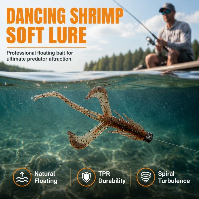 🎣 LIMITED-TIME 50% OFF 🦐 Realistic Floating Shrimp Lures — 8 Pack, Natural Swimming Action
