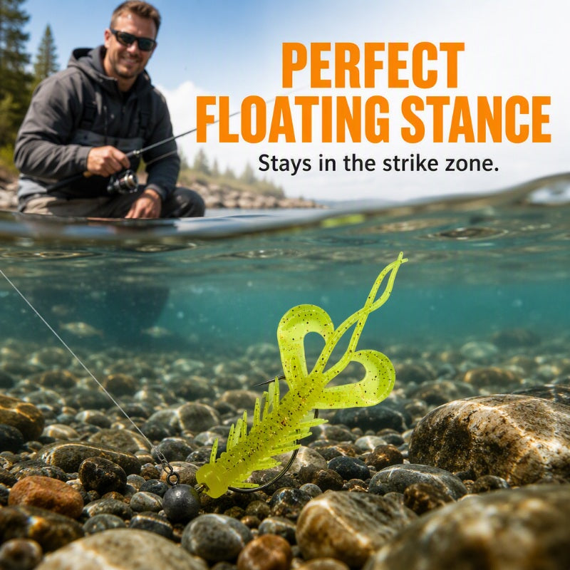 🎣 LIMITED-TIME 50% OFF 🦐 Realistic Floating Shrimp Lures — 8 Pack, Natural Swimming Action