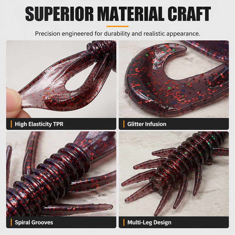 🎣 LIMITED-TIME 50% OFF 🦐 Realistic Floating Shrimp Lures — 8 Pack, Natural Swimming Action