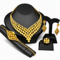 ⏳🔥LIMITED-TIME 50% OFF! ⏰24K Gold Plated Bridal Jewelry Set | Dubai Indian Style | Necklace Bracelet Ring & Earrings Set for Women💛💍📿