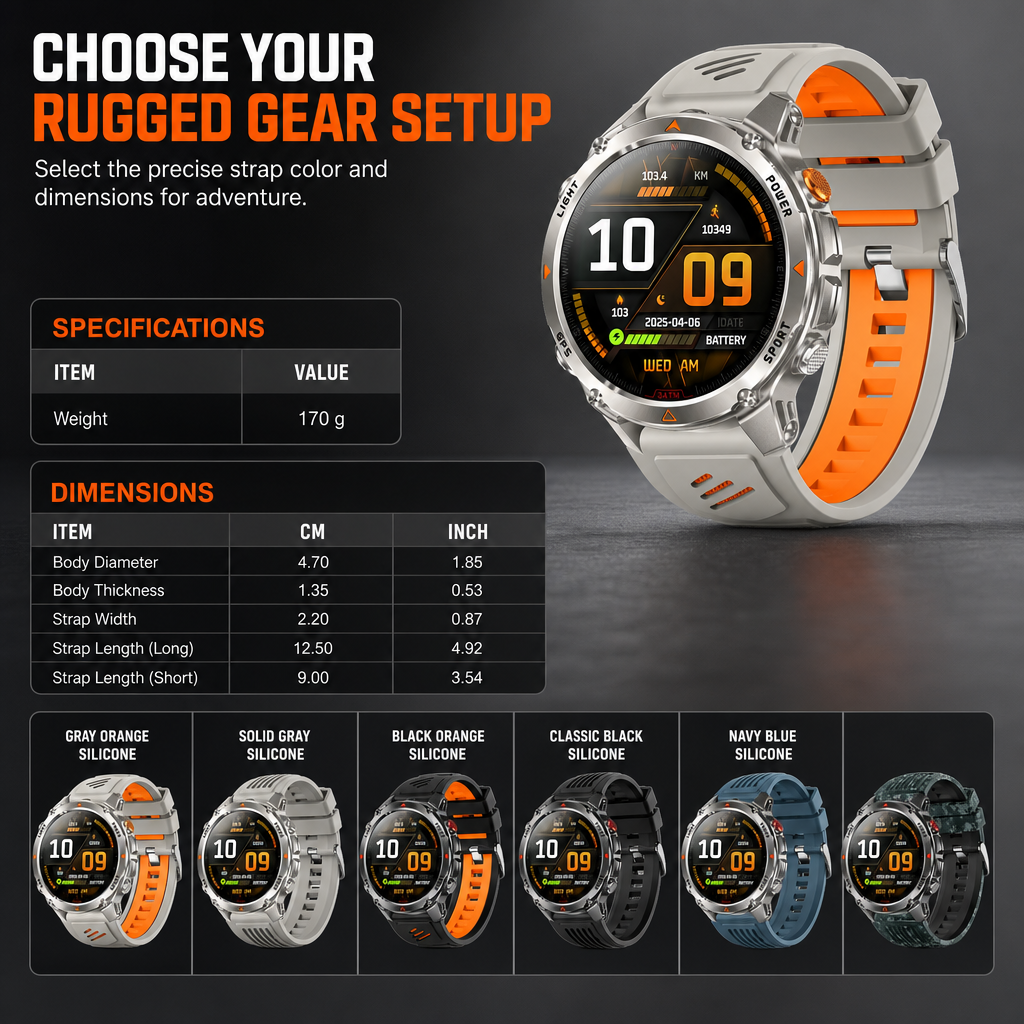 ⏳Limited-time 50% off💥Smartwatch with Bluetooth Calling GPS and Beidou Positioning Heart Rate Sleep Monitor Pedometer and Message Reminders