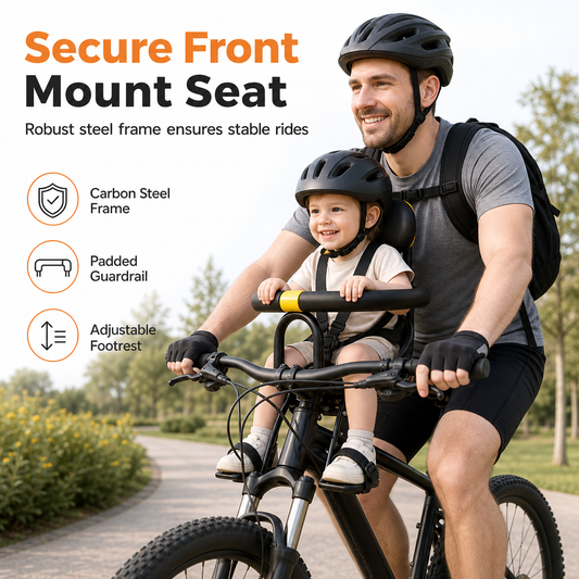 ⏳Time-Limited Special⏰Bicycle Child Seat with Backrest and Cushion for Mountain Bikes Outdoor Parent Child Cycling