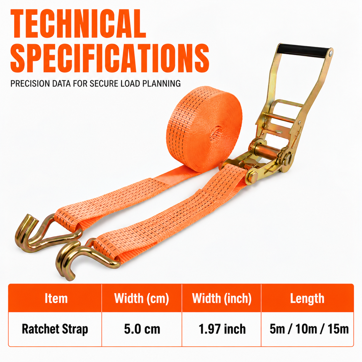 ⏳Time-Limited Special⏰Heavy Duty Ratchet Tie Down Strap Cargo Lashing Strap with Tensioner and Double Hooks for Car and Truck Luggage Securing