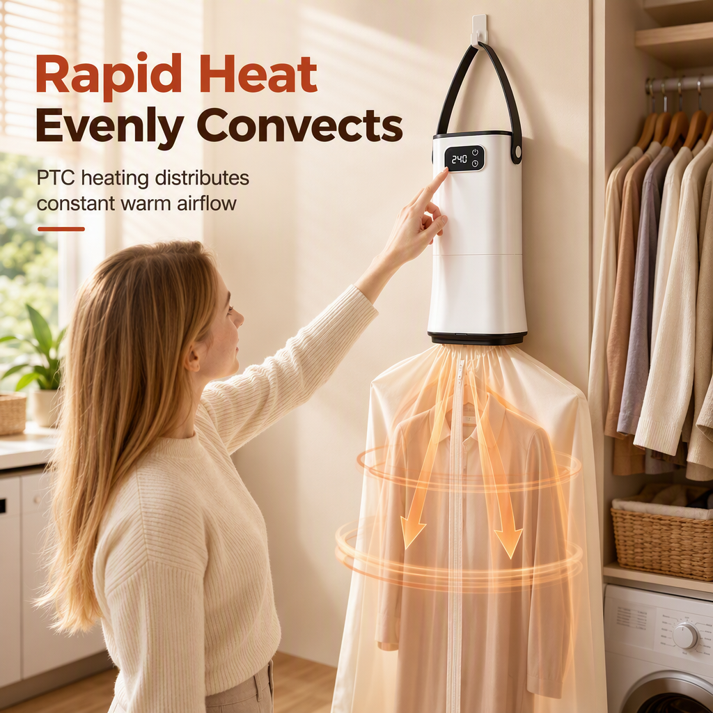 ☀️ Foldable Portable Clothes Dryer| Quiet Timed Drying Machine for Travel & Dorm👕
