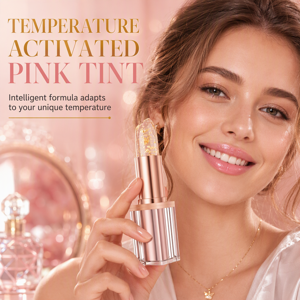 Gold Foil Temperature Color Changing Lip Balm Moisturizing Lip Tint with Vitamin E and Aloe 3.5g