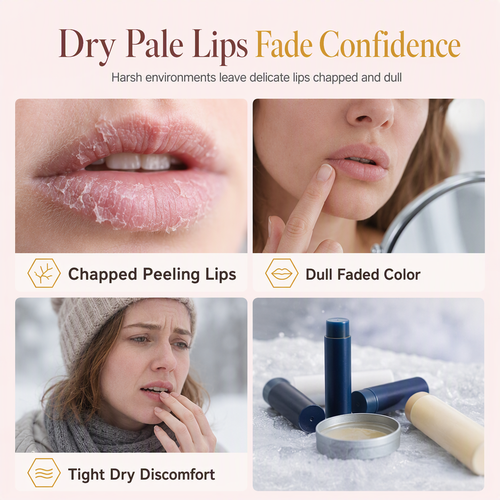 Gold Foil Temperature Color Changing Lip Balm Moisturizing Lip Tint with Vitamin E and Aloe 3.5g