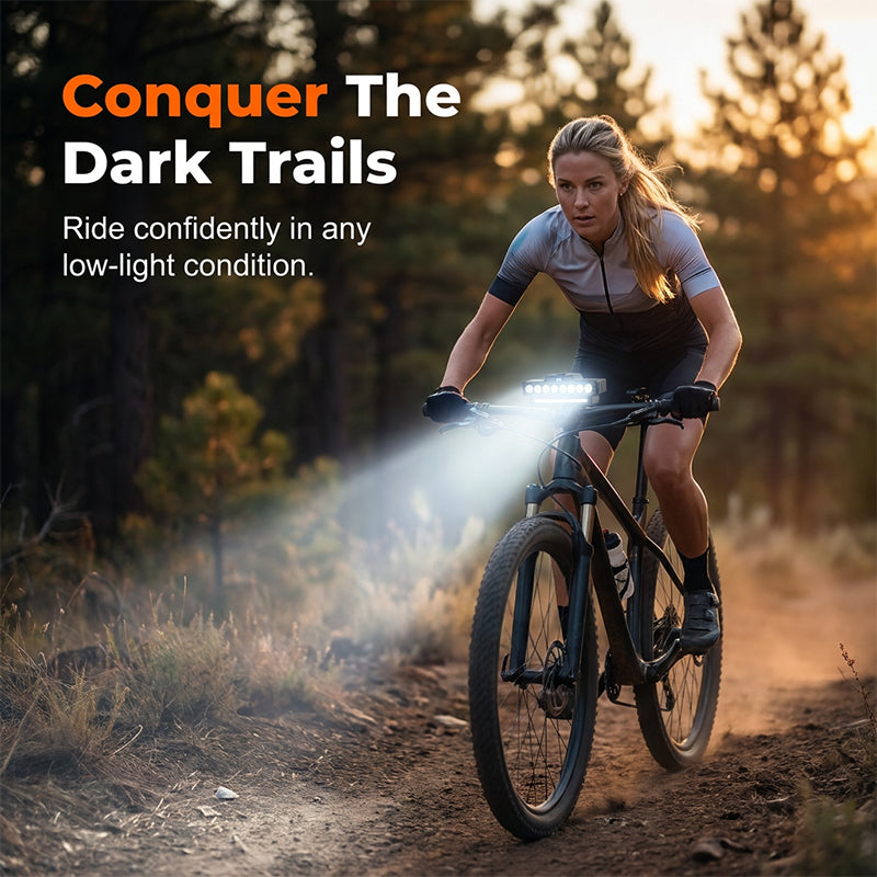 🚴 50% OFF NOW! 💡 Ultra-Bright Bike Light – Dual Beam, 30 LEDs & Real-Time Display – Up to 20H Runtime, Type-C & Remote 🛡️