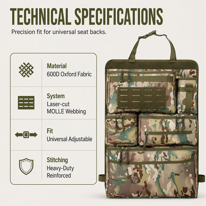 🚙 LIMITED-TIME 50% OFF! 🎒 Heavy Duty Tactical Car Backseat Organizer – Wear-resistant, Multi-pocket, Easy Mount 🛠️