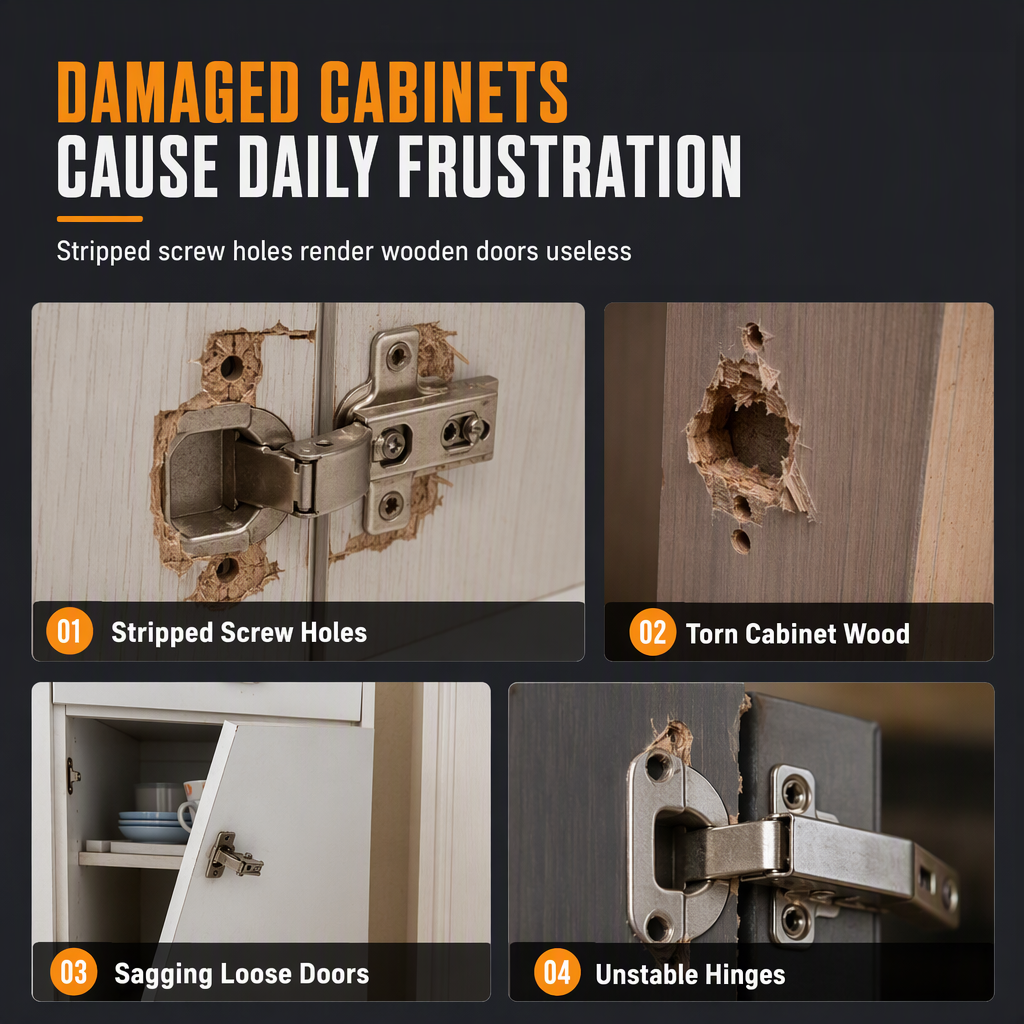 Universal Stainless Steel Cabinet Hinge Repair Plate Kit with Screws for Furniture Cupboard Door